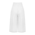 thumbnail image 4 of CZHJS Womens High Waist Comfy Summer Beach Pants Casual Loose Flowy Solid Color Straight Leg Boho Capris Hiking Pants for Ladies White L, 4 of 4