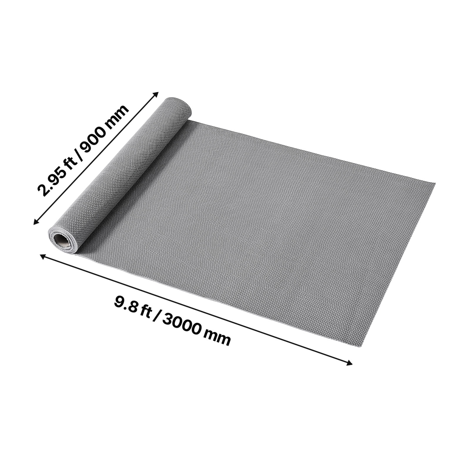 VEVOR Drainage Mat, 3 x 10 ft, PVC Non Slip Commercial Floor Mat, Wet Area Water Drain Splash Matting Hollow Doormat Roll, for Outdoor Indoor Restaurant Swimming Pool Patio Bathroom Washroom, Gray