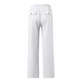 thumbnail image 6 of JIA JIA SHUANG Cotton Line Pants for Men Soft Elastic Waist Trousers Casual Straight Leg Beach Travel Pants with Pockets, 6 of 6