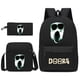 thumbnail image 3 of Doors Roblox mochila escolar de tres piezas estampada, transpirable, práctica, bolsa de lona de gran capacidad, aligeramiento de hombros con cremallera, 3 of 4