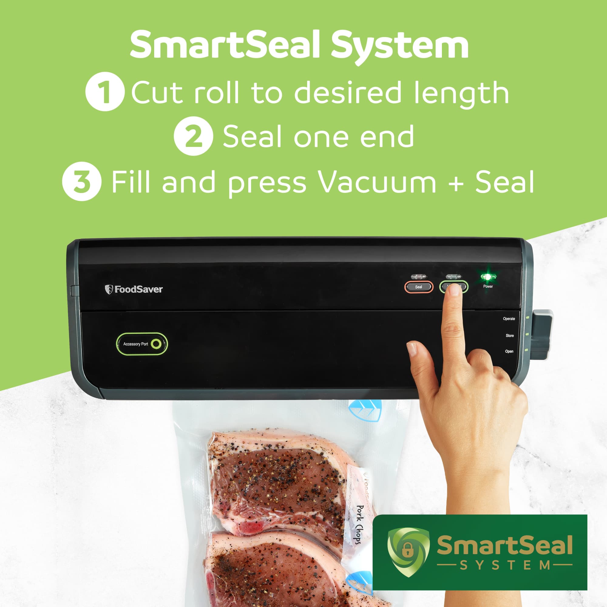 FoodSaver Vacuum Sealer Rolls, 3 Pack 8" x 16' Rolls, BPA-Free Custom Size Freezer Bags for Food Storage, Sous Vide, and Meal Prep