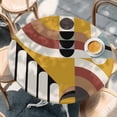 thumbnail image 3 of Medieval Round Fitted Table Cover Geometric Boho Abstract Waterproof Table Cloth with Elastic Edge Wipeable Tablecloth for Picnic Camping Party Fits 45"-54" Diameter, 3 of 8
