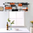 thumbnail image 3 of Cenefa de cortina Warkul con diseño geométrico enrejado, moderna, negra y gris, para cocina, suave, sedosa y elegante, para decoración de ventanas., 3 of 8