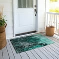 thumbnail image 6 of Addison Rugs Chantille Indoor/Outdoor Transitional Squares Teal Washable Rectangle Rug, 1'8" x 2'6", 6 of 6