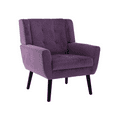 thumbnail image 5 of Tcbosik Modern Velvet Accent Chair - Upholstered Single Sofa Chair with Button Tufted Back - Comfy Living Room Armchair with Solid Wood Legs for Bedroom - Lavender Purple, 5 of 9