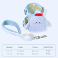 thumbnail image 2 of Pechera Arné Mascotas Correa Ajustable Cómoda Con Mochila Xtellar azul, 2 of 4