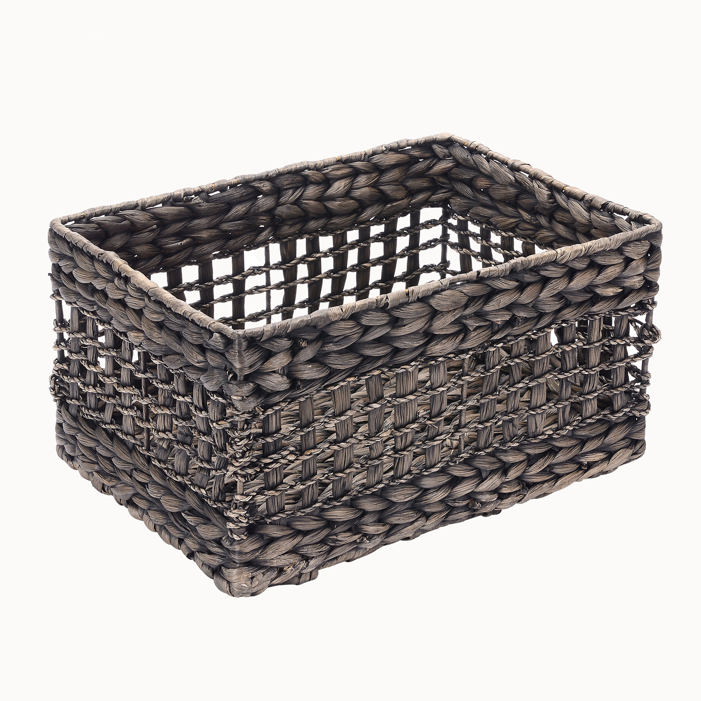 Villacera Rectangle Hand Weaved Wicker Baskets made of Water Hyacinth