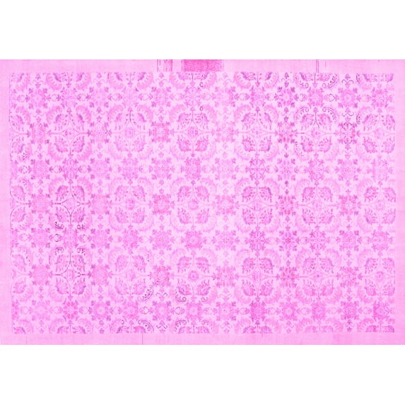 Ahgly Company Indoor Rectangle Abstract Pink Contemporary Area Rugs, 5' x 8'