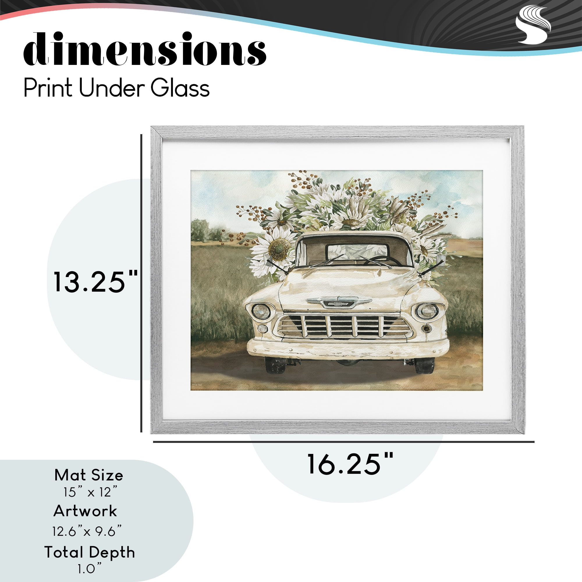 Stupell Industries Retro Country Flowers Delivery Gray Framed Print Under Glass, design by Cindy Jacobs