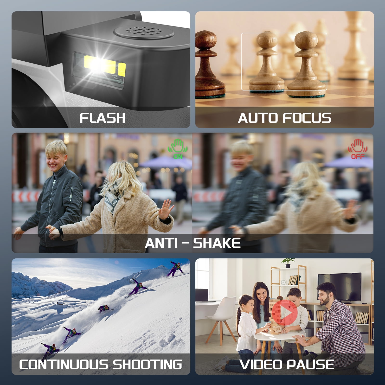 NBD 4K Digital Cameras for Photography,48 MP Autofocus Vlogging Camera with 52mm Wide Angle & Macro Lens,White