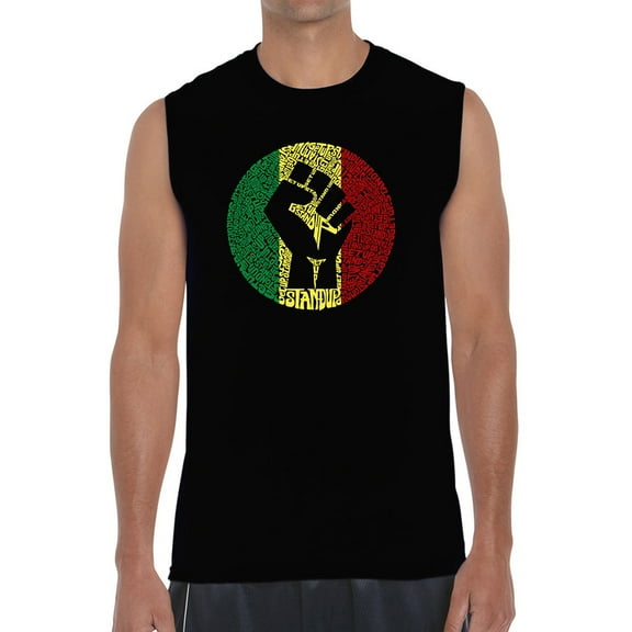 Men's Word Art Sleeveless T-shirt - Get Up Stand Up