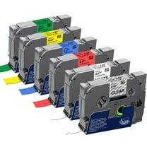 6-Pack 12mm 0.47 Laminated Compatible Brother P Touch Label Maker Tape TZe 131 231 431 531 631 731  Multi Color