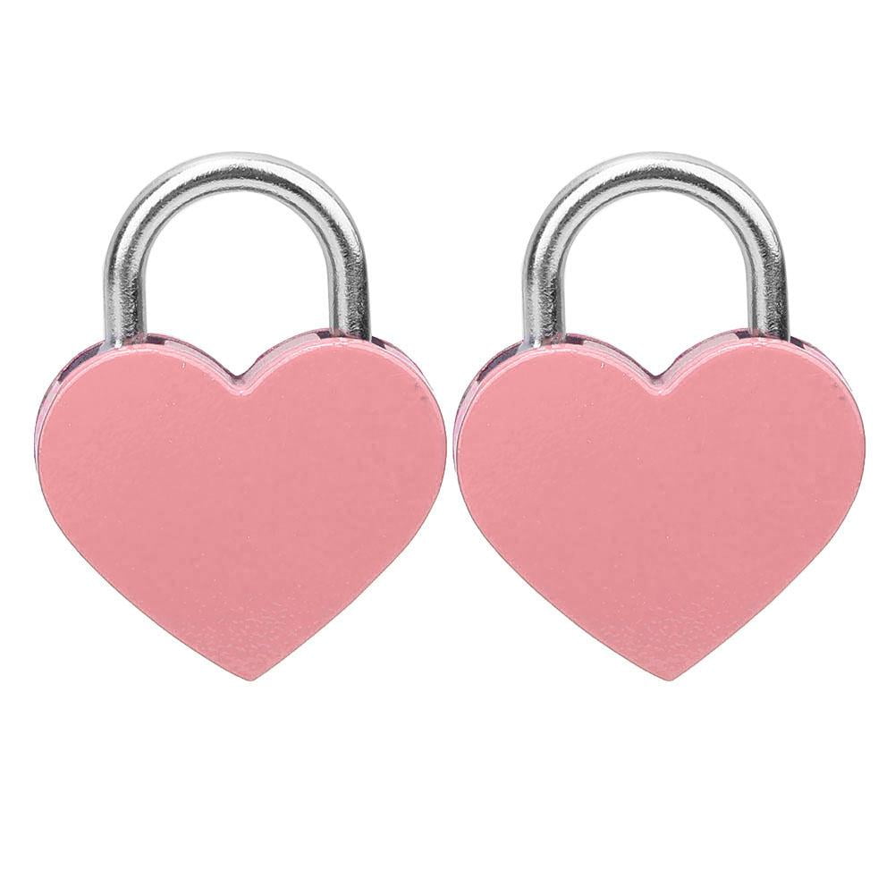 Details about   2 Sets High Quality Metal Colored Heart Shaped Lock Padlock with Keys 30x39mm 