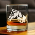 thumbnail image 2 of Bevvee Whiskey Rocks Glass 10.25 oz Horse Face Gifts for Horse Lovers Glassware & Drinkware, 2 of 4
