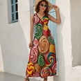 thumbnail image 5 of Pastel Rainbow Lollipop Dress Fashion Boho Beach Long Dresses Female Party Printed Maxi Dress, 5 of 9