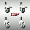 thumbnail image 2 of 3 Inch 316SS Thermoplastic Rubber Swivel 1 Inch Stem Caster Set 2 Lock Brake, 2 of 2