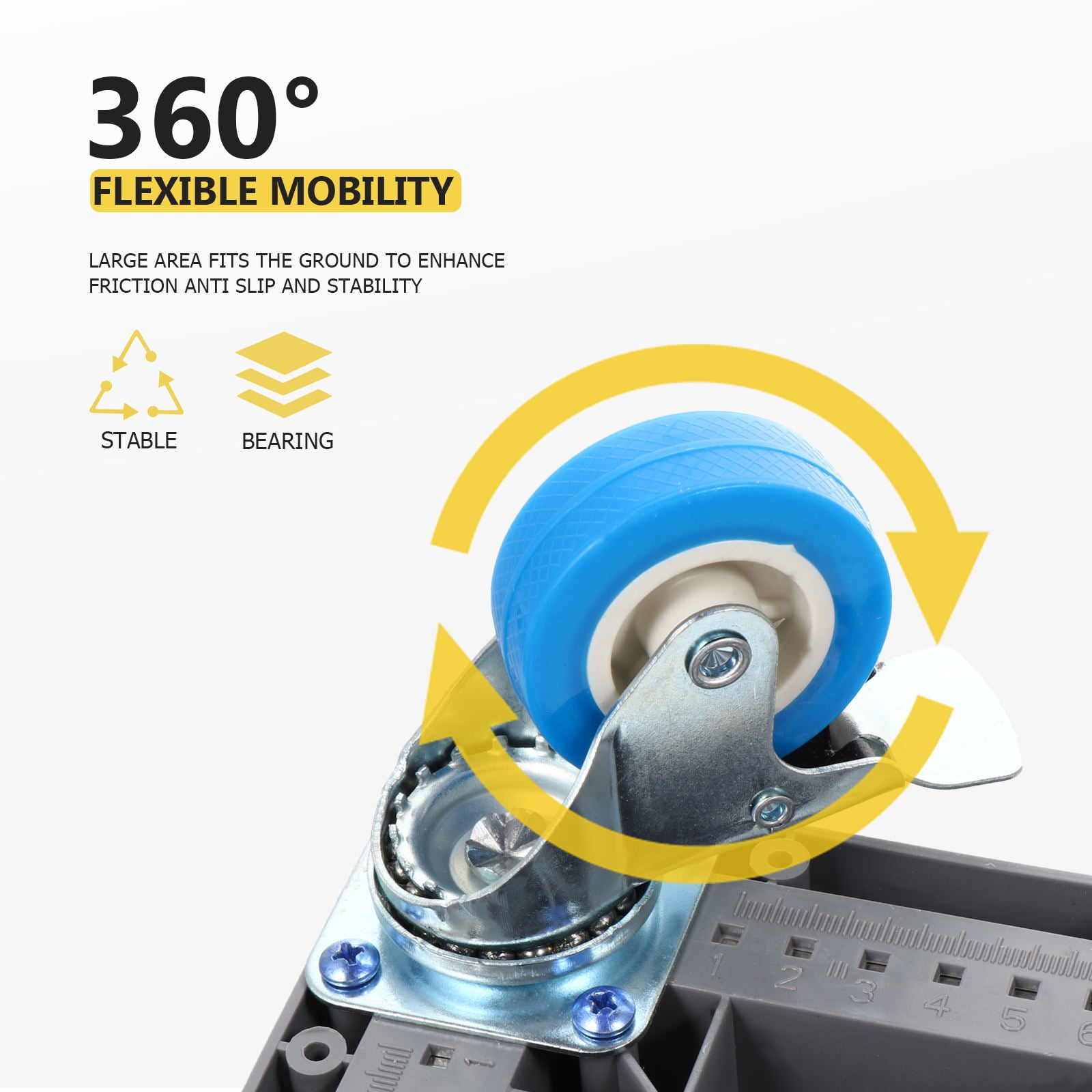 KALLORY Adjustable Appliance Stand Base with Anti-Skid Grey Plastic Design, Fits Various Home Appliances and Machines