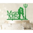 thumbnail image 1 of "Mr And Mrs Couple Cake Topper Glitter Green Cake Topper Color Option Available 6""-7"" Inches Wide", 1 of 1