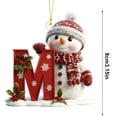 thumbnail image 2 of Taicans ‌Cute Personalized Snowman Christmas Tree Letter Ornament - Red Letter E with Snowflakes & Holly,3.15in Hanging Holiday Decoration for Xmas Tree,Home Decor‌, 2 of 7