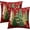Xmas Trees Red, variant on Christmas Red Throw Pillow Covers 16x16, Set of 2 Gold Green Xmas Trees Snowflakes Decorative Pillow Cases Square Cushion Cover for Couch Sofa Bed Farmhouse Holiday Decoration