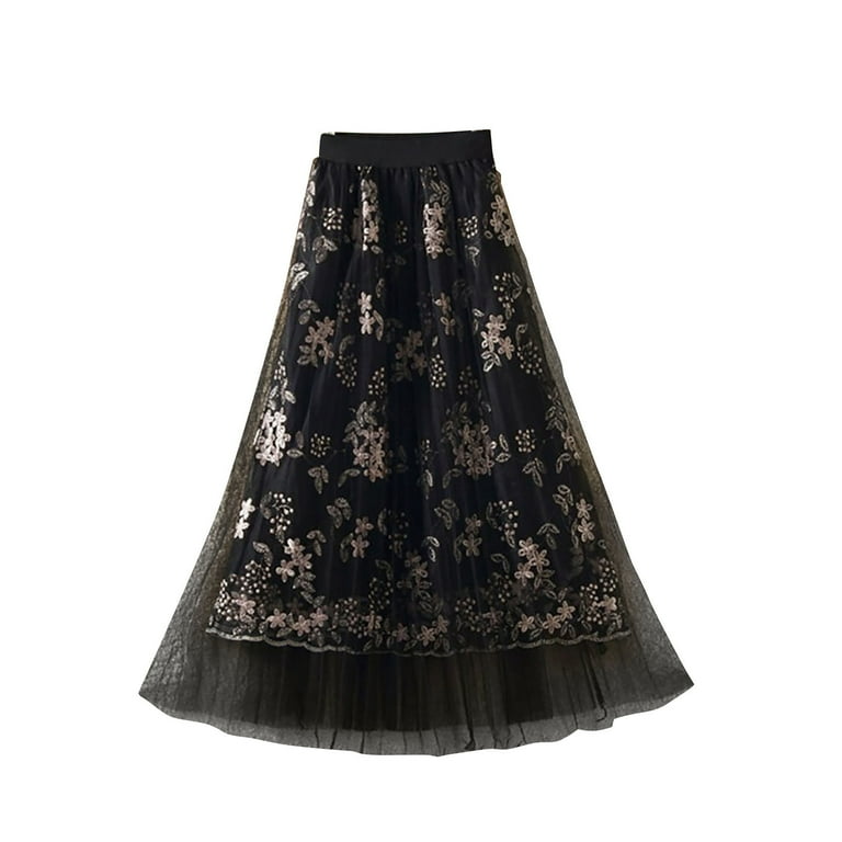 Black flowy skirt walmart top