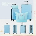 thumbnail image 3 of EUROCO 4-Piece Luggage Sets with Expandable Spinner Wheels,Hardside Carry On 20"& 28" Checked Luggage Set with TSA Lock and Scratch-Resistant Surface, Light Blue, 3 of 9