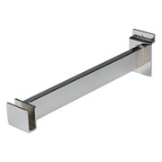 Econoco - SW/FB - 12" Chrome Bracket to Hold Rectangular Tubing Hangrail for Slatwall Sold in Pack of 24
