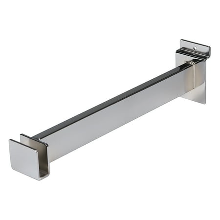 Econoco - SW/FB - 12" Chrome Bracket to Hold Rectangular Tubing Hangrail for Slatwall Sold in Pack of 24