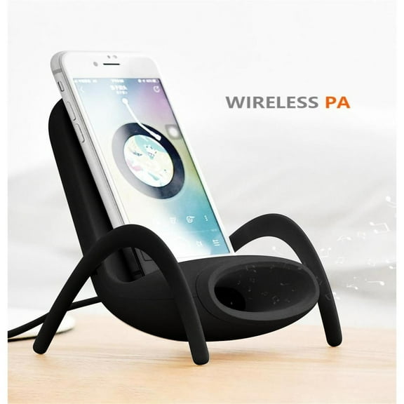 Portable Mini Chair Shape Wireless Charger for Mobile Phones 10W Fast Charging with Cooling Fan Phone Stand for Home Office Desk Use