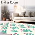 thumbnail image 2 of ODIKA 6'x9' Machine Washable Non-Slip Area Rug, Prickly Pear Oasis Botanical Design Floor High Traffic Rug, Green, 721902, 2 of 7