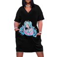 thumbnail image 1 of ¡Camiseta miku dice derechos Trans! T-Shirt _ by céli _ vestido suelto con bolsillo vestidos largos para mujer, 1 of 7