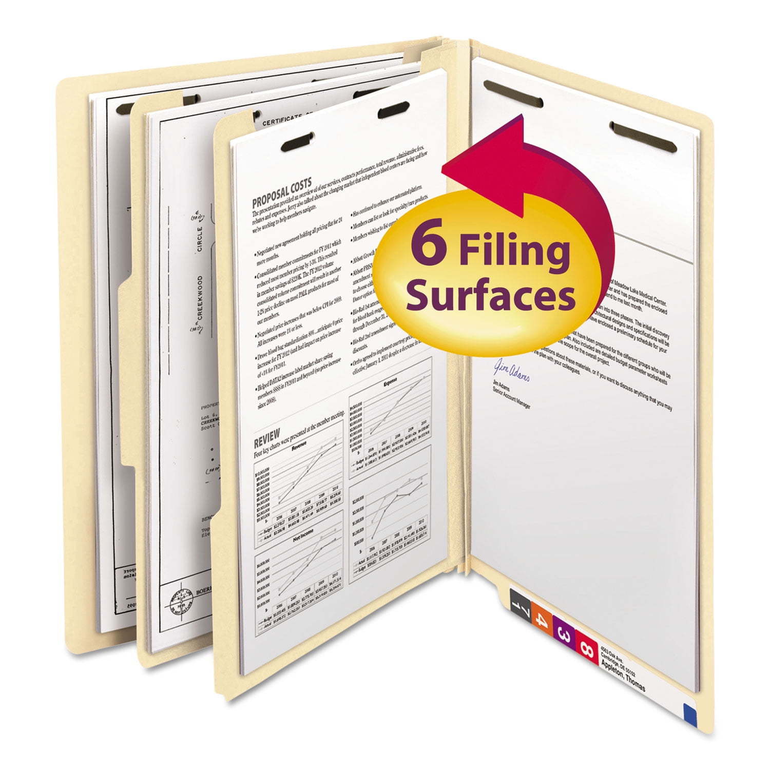 Smead ET Classification Folders legal size 2 Partitions end tab filing  10 count 