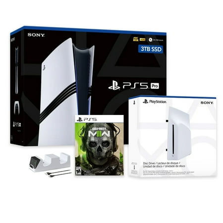 PlayStation 5 Pro 3TB SSD Console with Disc Drive Wireless Controller and Charger Call of Duty Modern Warfare II - CFI-7019 PS5 Pro