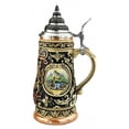 thumbnail image 3 of German Beer Stein Bayern Stein 0.4 liter tankard,  beer mug, cobalt, colored, painted by hand, with pewter lid, 3 of 3