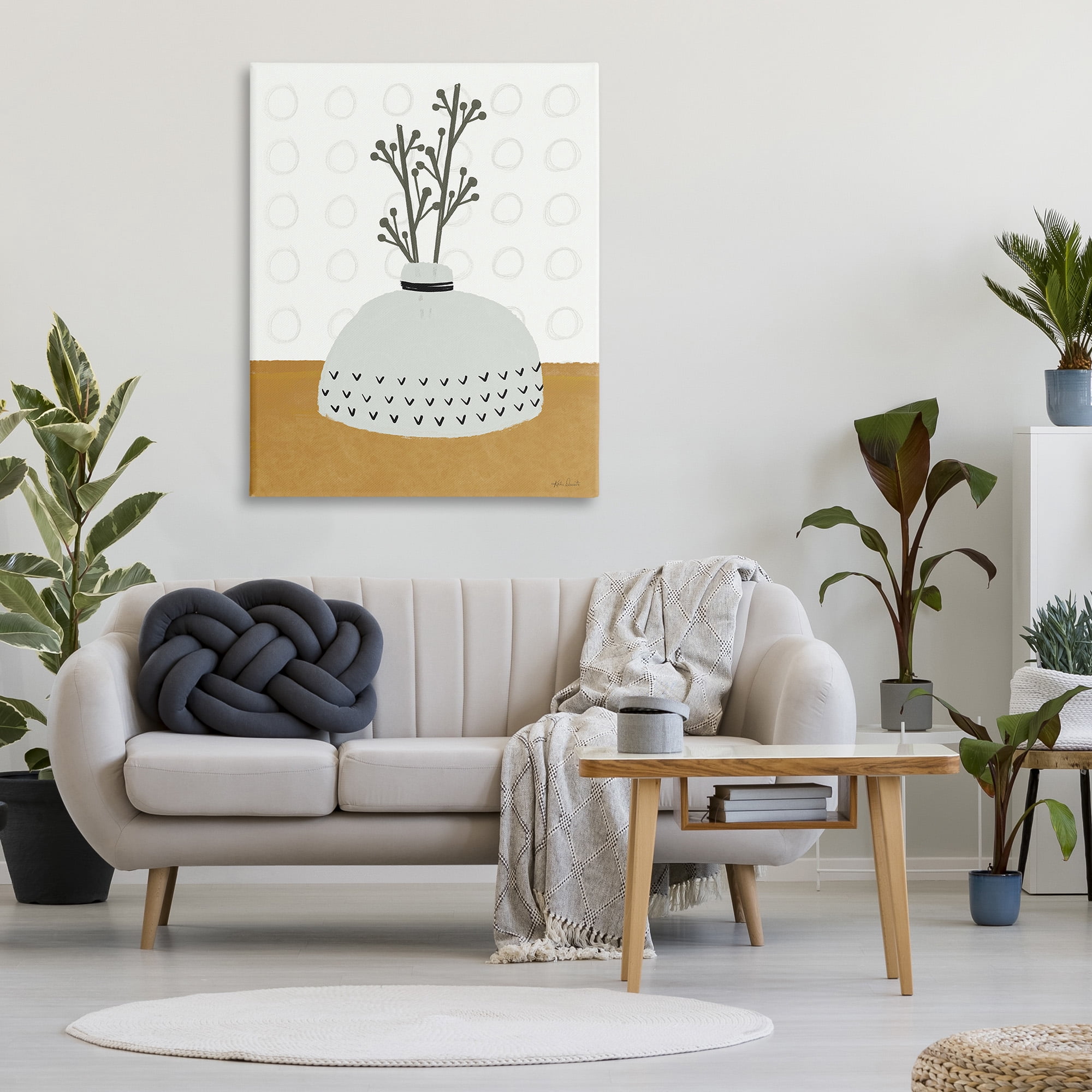 Stupell Industries Modern Leaf Bouquet Botanical & Floral Painting Gallery Wrapped Canvas Art Print Wall Art, 36 x 48
