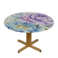 thumbnail image 3 of JEUXUS  Springtime Fragrance with Bunch of Flowers Wipeable Table Cover Elastic Edge Watercolor Kitchen Dining Parties Buffet Wedding Round Table Cloth Fits&nbsp;up&nbsp;Diameter&nbsp;Tables Multi, 3 of 7