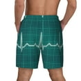 thumbnail image 3 of Kdxio Ecg Wave Print Men'S Swim Trunks With Compression Liner 7 Inch Inseam Quick Dry Swim Shorts, 3 of 7
