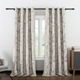 thumbnail image 2 of VOGOL Magnolia Flower Blackout Curtains for Bedroom, Grommet Thermal Insulated Room Darkening Curtains for Living Room Patio Door Window Drapes, 2 Panels, W52 x L84, Grey, 2 of 8