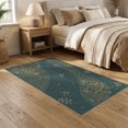 thumbnail image 2 of ODIKA 5'x7' Blue Gold Geometric Mosaic Design Washable Area Rug Intricate Inspired Patterns Easy Care, Non-Shedding, Pet Friendly, for Small Living Room, Bedroom, 2 of 7