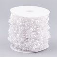 thumbnail image 2 of 1roll Plastic Imitation Pearl Beaded Trim Garland Strand Great for Door Curtain Wedding Decoration Material Heart and Round White 9x9mm and 3mm about 60m/roll, 2 of 3