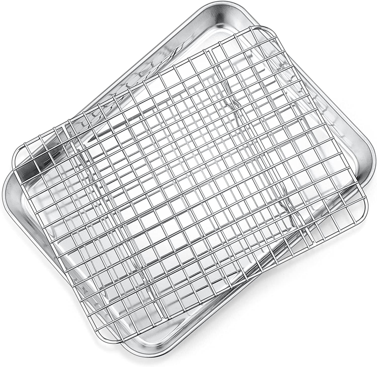 9 Inch Baking Pan & Cooling Rack Set of 2, Stainless Steel Small