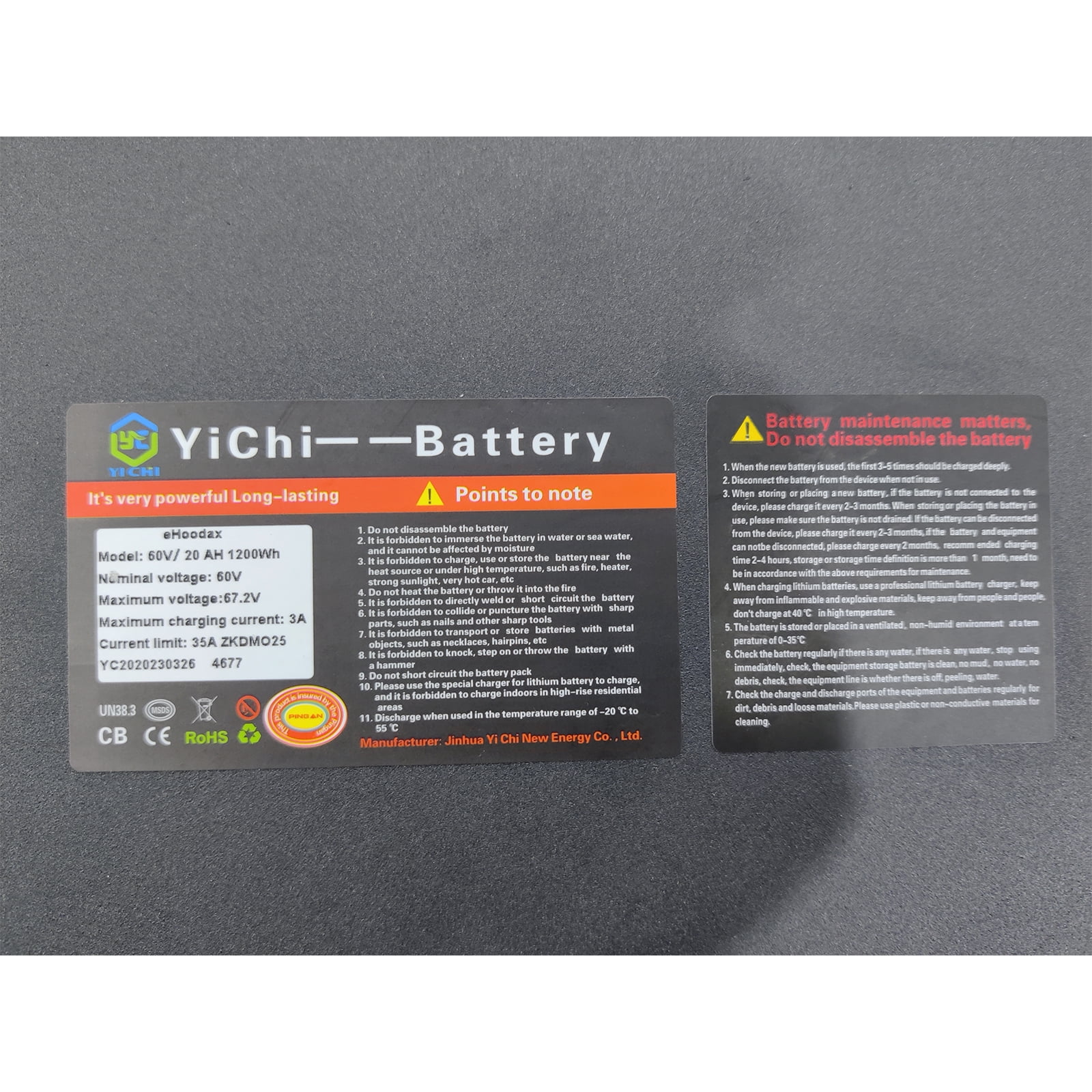 City CoCo Electric Scooter Battery 60V20AH Charging Range 20-30 MI Free Shipping