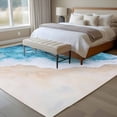 thumbnail image 4 of Ocean Beach Washable Area Rug 5x7 Blue Gradient Waves Summer Coastal Low-Profile Large Area Rugs with Non Slip Backing Indoor Floor Carpet for Entrance Living Room Bedroom Home Office, 4 of 9