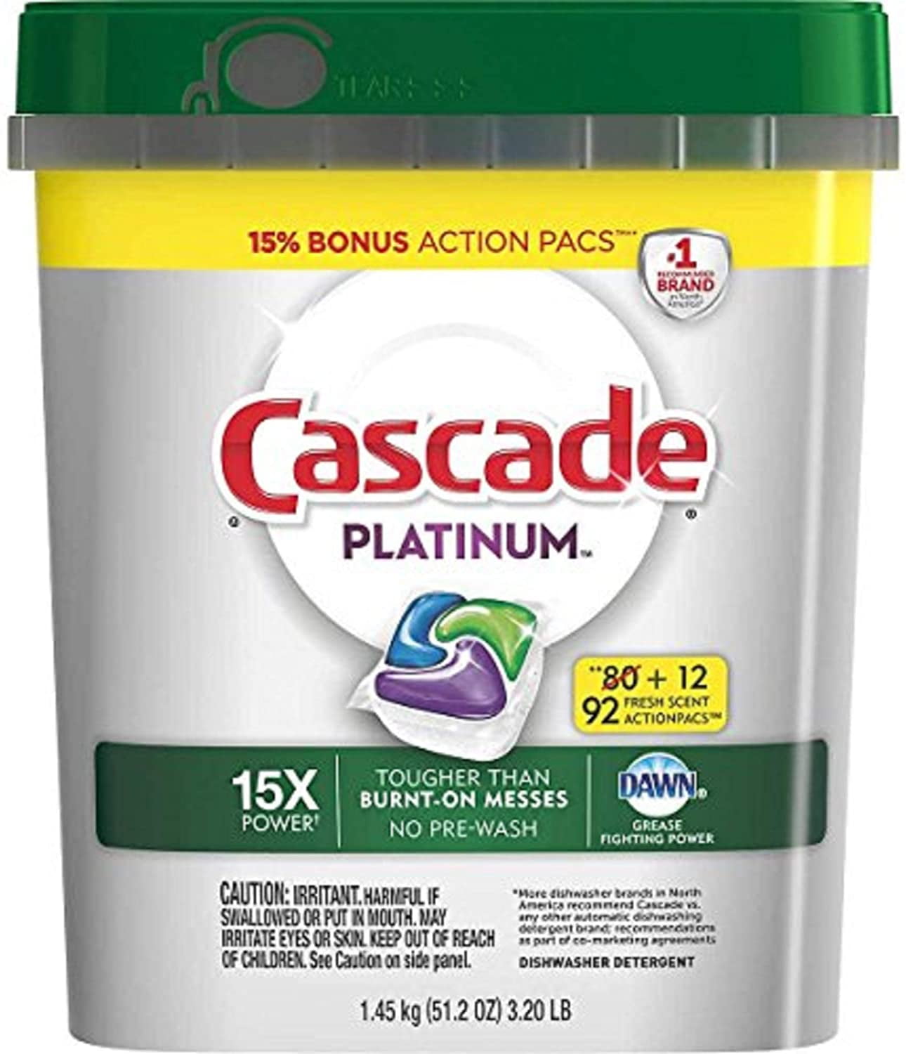 Buy Cascade Platinum ActionPacs Dishwasher Detergent Tablet, 51.2 Ounce