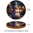 thumbnail image 3 of Christmas 6PCS Round Microfiber Leather Cup Coasters, 11x11 cm/4.3x4.3 in - Set of 6 Drink Coasters for Home Decor, 3 of 6