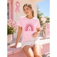 thumbnail image 5 of KimSoong Women Breast Cancer Shirt Pink Ribbon Breast Cancer Awareness T-Shirts Casual Short Sleeve Tops, 5 of 11