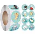 thumbnail image 1 of 1 Pack 500Pcs Envelope Tab Sealer 1 Pack 500Pcs Decoration Stickers Sealing Label Stickers 1Inch Lovely for Cat Stickers, 1 of 4