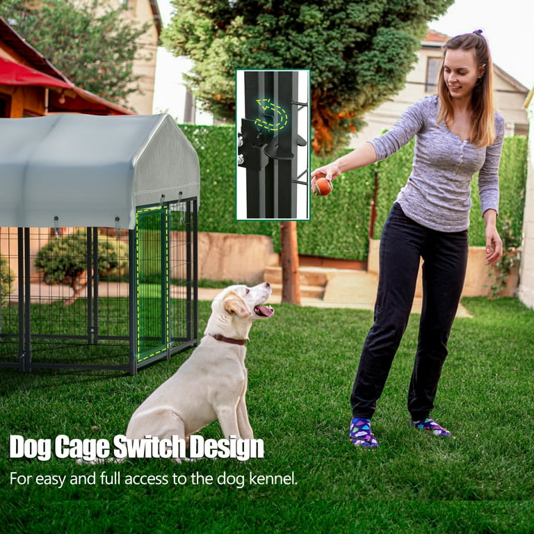 Outdoor Dog Kennel With Roof 8x4x6 FT Outdoor Dog Kennel For Large