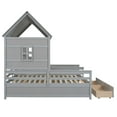 thumbnail image 6 of Twin Wood House Double Platform Beds with for Kids, Gray, 6 of 10