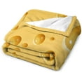 thumbnail image 2 of Cheese Blanket Realistic Funny Food Cheese Yellow Soft Cozy Lightweight Throw Blanket for Children Boys Girls Women Men Bedroom Living Room Dorm Chair Sofa Travel 50x60in, 2 of 5